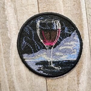 Wine Glass Embroidered Patch