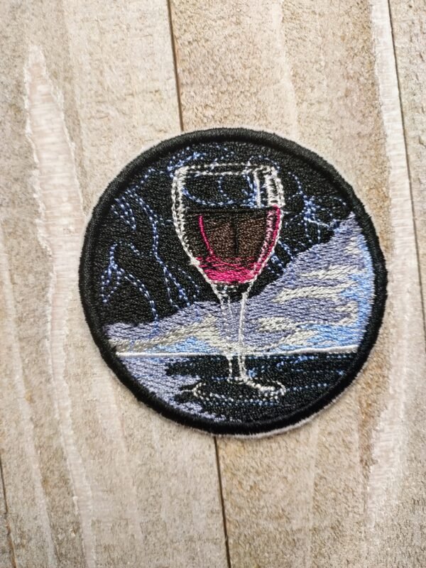Wine Glass Embroidered Patch