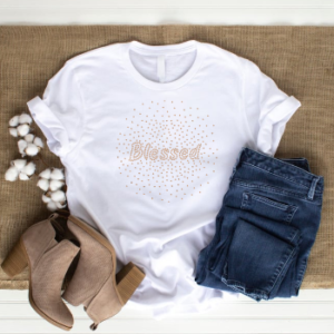 Blessed Scattered Rhinestone T Shirt 20240502 005106 0000