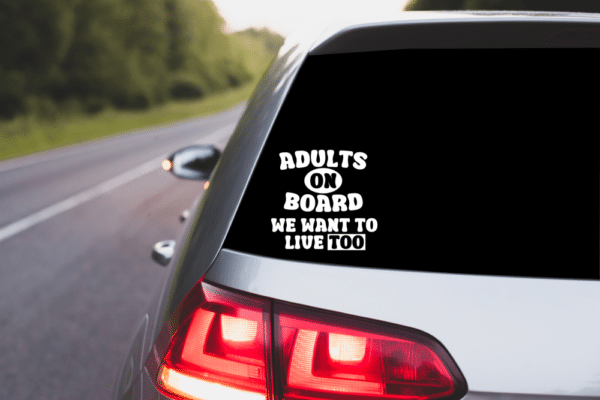 Adults On Board Car Decal