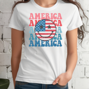 America Smiley 4th of July T-Shirt