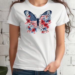 Floral 4th of July Butterfly Shirt