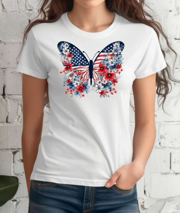 Floral 4th of July Butterfly Shirt