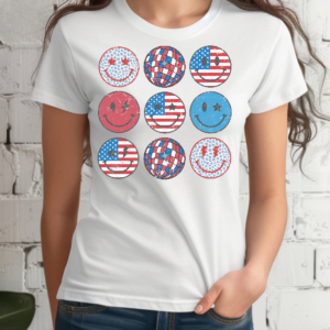 Retro 4th of July Smiley T shirt