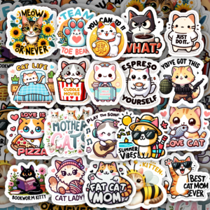 Cute Cat Quote Stickers