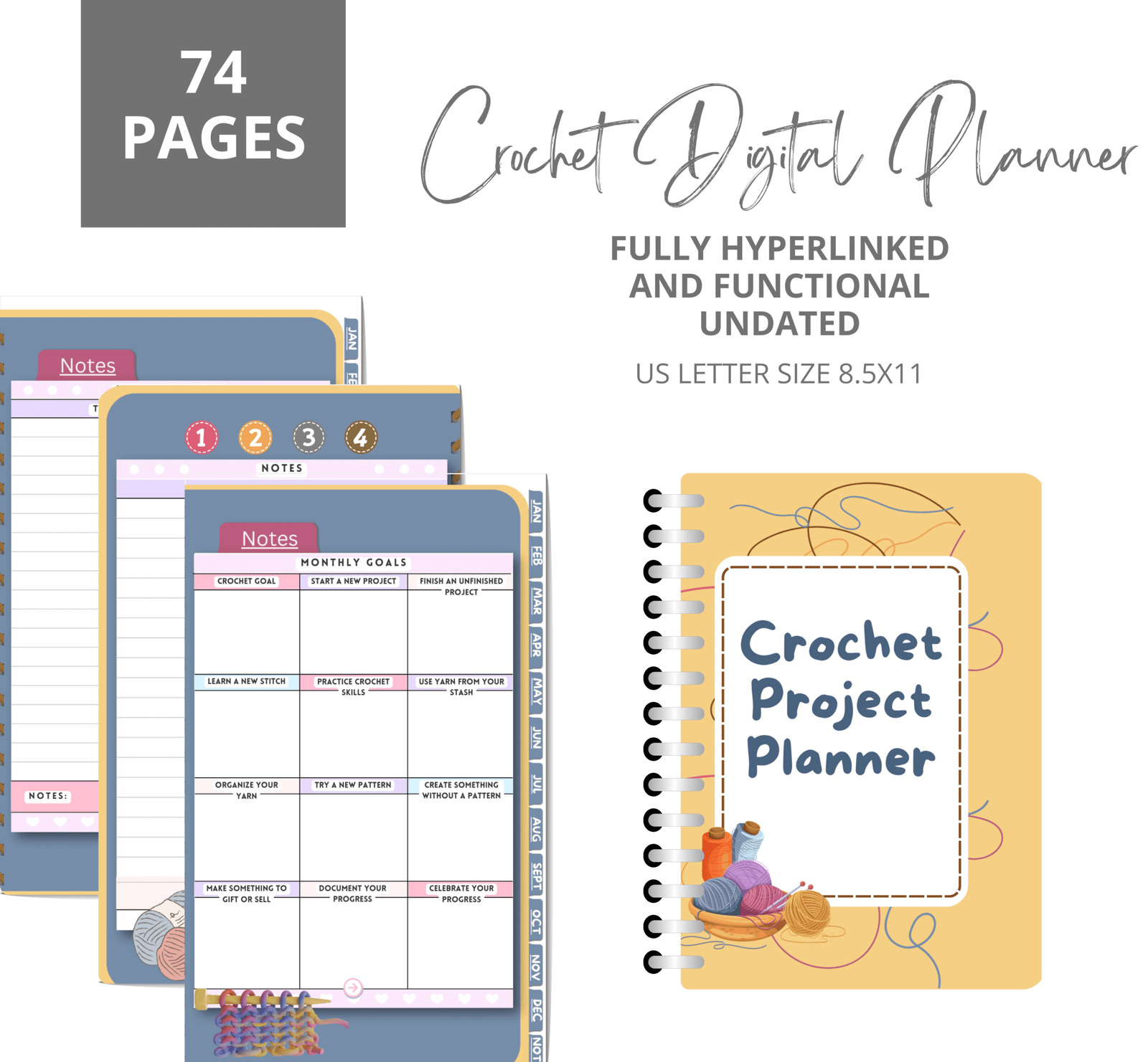 Crochet Digital Planner Mockup 1