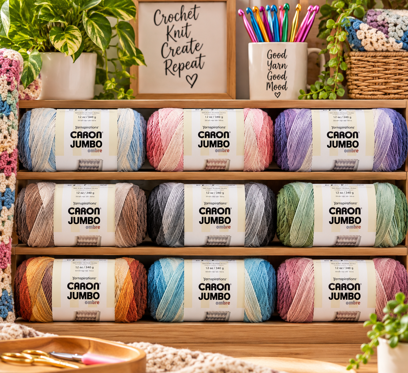 Caron Jumbo Ombre Yarn 2-Pack